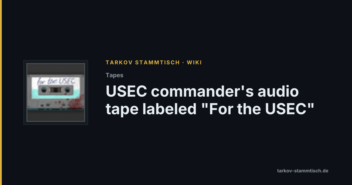 USEC commander's audio tape labeled 